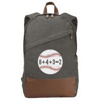 Funny 6+4+3=2 Double Play Baseball Gift Cotton Canvas Backpack
