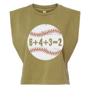 Funny 6+4+3=2 Double Play Baseball Gift Garment-Dyed Women's Muscle Tee