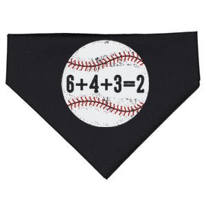 Funny 6+4+3=2 Double Play Baseball Gift USA-Made Doggie Bandana