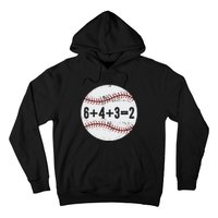 Funny 6+4+3=2 Double Play Baseball Gift Hoodie