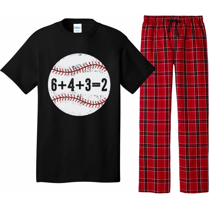 Funny 6+4+3=2 Double Play Baseball Gift Pajama Set