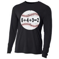 Funny 6+4+3=2 Double Play Baseball Gift Cooling Performance Long Sleeve Crew