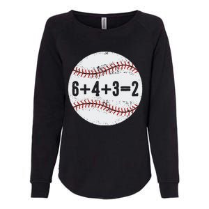 Funny 6+4+3=2 Double Play Baseball Gift Womens California Wash Sweatshirt