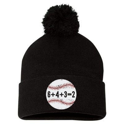 Funny 6+4+3=2 Double Play Baseball Gift Pom Pom 12in Knit Beanie