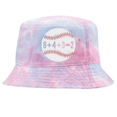 Funny 6+4+3=2 Double Play Baseball Gift Tie-Dyed Bucket Hat