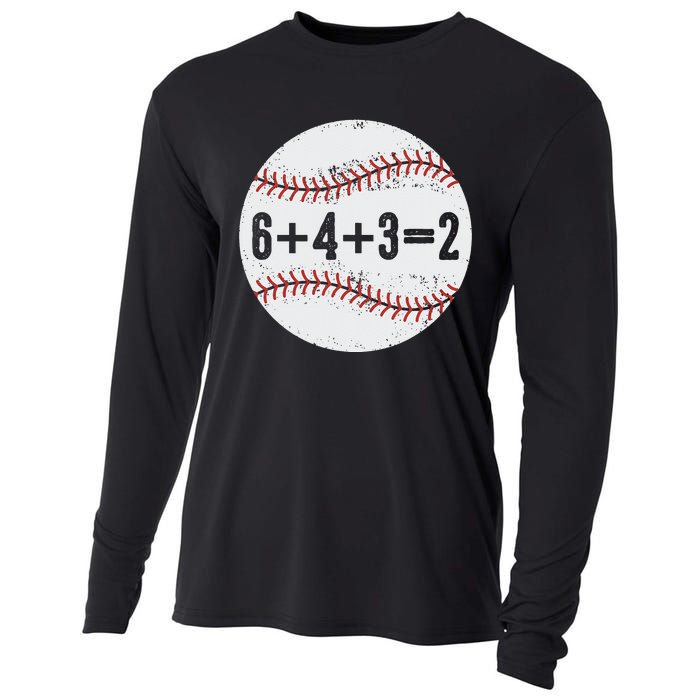 Funny 6+4+3=2 Double Play Baseball Gift Cooling Performance Long Sleeve Crew