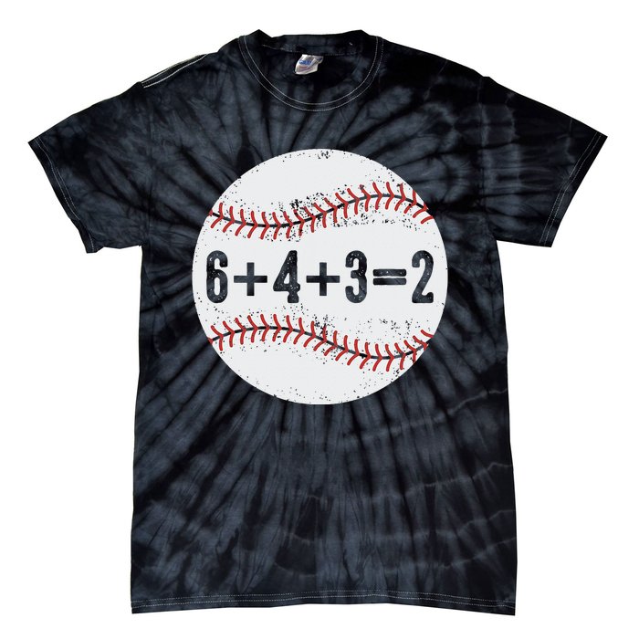 Funny 6+4+3=2 Double Play Baseball Gift Tie-Dye T-Shirt