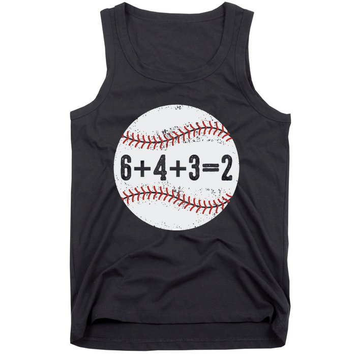 Funny 6+4+3=2 Double Play Baseball Gift Tank Top