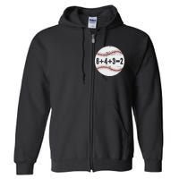 Funny 6+4+3=2 Double Play Baseball Gift Full Zip Hoodie