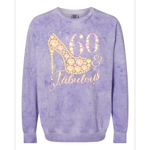 Fabulous & 60 Sparkly Heel 60th Birthday Colorblast Crewneck Sweatshirt