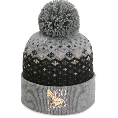 Fabulous & 60 Sparkly Heel 60th Birthday The Baniff Cuffed Pom Beanie