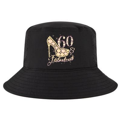 Fabulous & 60 Sparkly Heel 60th Birthday Cool Comfort Performance Bucket Hat