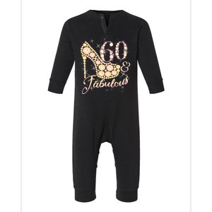 Fabulous & 60 Sparkly Heel 60th Birthday Infant Fleece One Piece