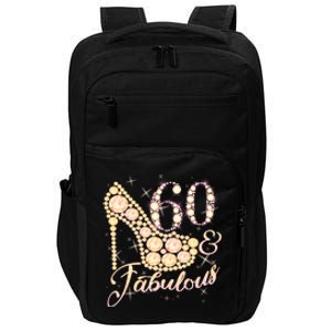 Fabulous & 60 Sparkly Heel 60th Birthday Impact Tech Backpack