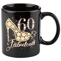 Fabulous & 60 Sparkly Heel 60th Birthday 11oz C Handle Ceramic Mug