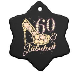 Fabulous & 60 Sparkly Heel 60th Birthday Ceramic Star Ornament