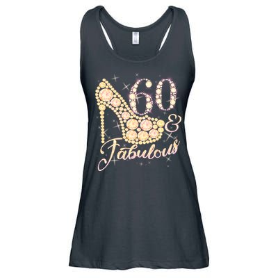 Fabulous & 60 Sparkly Heel 60th Birthday Ladies Essential Flowy Tank