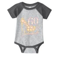 Fabulous & 60 Sparkly Heel 60th Birthday Infant Baby Jersey Bodysuit