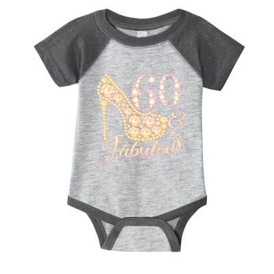 Fabulous & 60 Sparkly Heel 60th Birthday Infant Baby Jersey Bodysuit