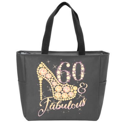 Fabulous & 60 Sparkly Heel 60th Birthday Zip Tote Bag