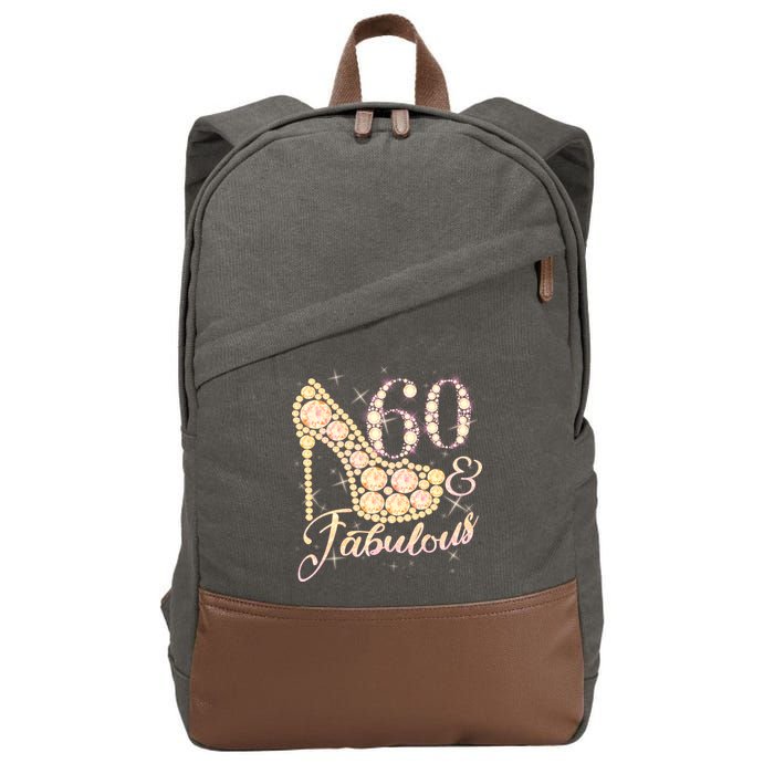 Fabulous & 60 Sparkly Heel 60th Birthday Cotton Canvas Backpack