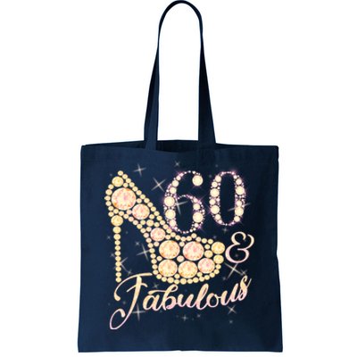 Fabulous & 60 Sparkly Heel 60th Birthday Tote Bag