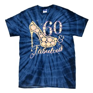 Fabulous & 60 Sparkly Heel 60th Birthday Tie-Dye T-Shirt