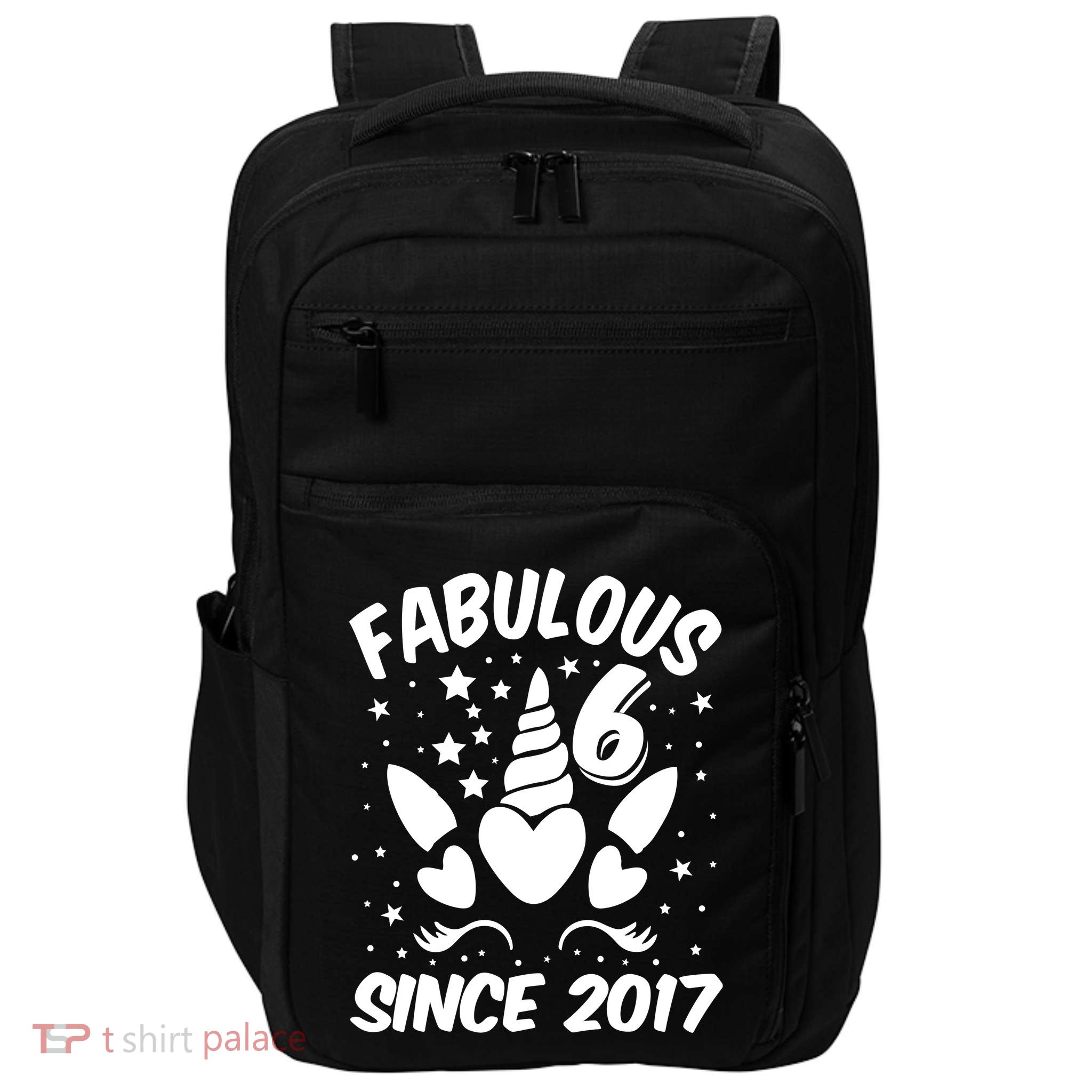 Fabulous 6 Since 2017 Unicorn Birthday Impact Tech Backpack
