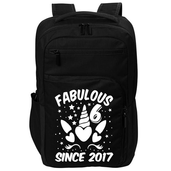 Fabulous 6 Since 2017 Unicorn Birthday Impact Tech Backpack