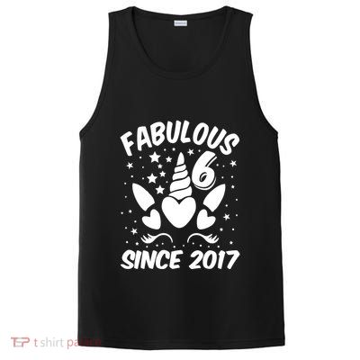 Fabulous 6 Since 2017 Unicorn Birthday PosiCharge Competitor Tank