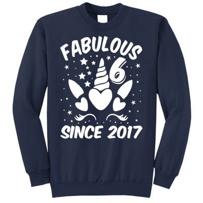 Fabulous 6 Since 2017 Unicorn Birthday Sweatshirt