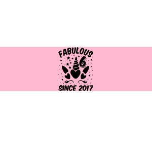 Fabulous 6 Since 2017 Unicorn Birthday Bumper Sticker