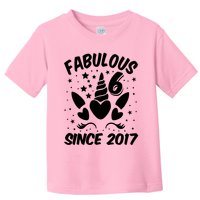Fabulous 6 Since 2017 Unicorn Birthday Toddler T-Shirt
