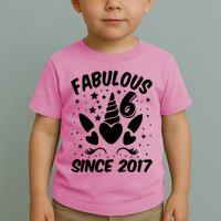 Fabulous 6 Since 2017 Unicorn Birthday Toddler T-Shirt