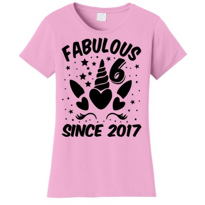 Fabulous 6 Since 2017 Unicorn Birthday Women's T-Shirt