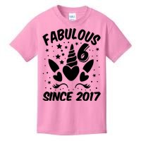 Fabulous 6 Since 2017 Unicorn Birthday Kids T-Shirt