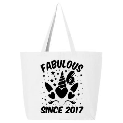 Fabulous 6 Since 2017 Unicorn Birthday 25L Jumbo Tote