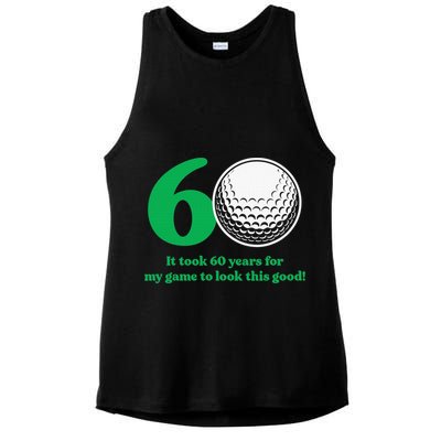Funny 60 Year Old Golfer Since 1962 60th Birthday Ladies PosiCharge Tri-Blend Wicking Tank