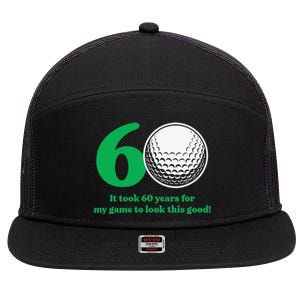 Funny 60 Year Old Golfer Since 1962 60th Birthday 7 Panel Mesh Trucker Snapback Hat