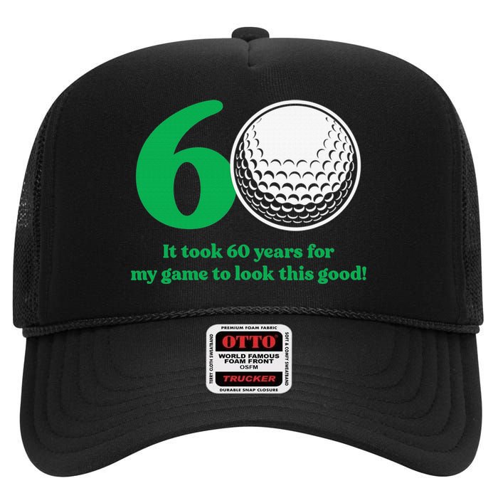 Funny 60 Year Old Golfer Since 1962 60th Birthday High Crown Mesh Back Trucker Hat