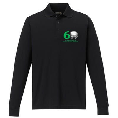 Funny 60 Year Old Golfer Since 1962 60th Birthday Performance Long Sleeve Polo