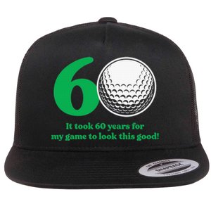 Funny 60 Year Old Golfer Since 1962 60th Birthday Flat Bill Trucker Hat