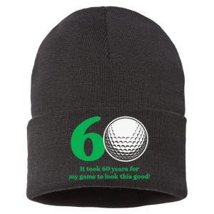 Funny 60 Year Old Golfer Since 1962 60th Birthday Sustainable Knit Beanie