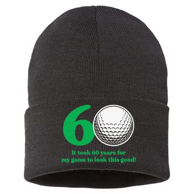 Funny 60 Year Old Golfer Since 1962 60th Birthday Sustainable Knit Beanie