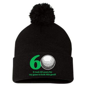 Funny 60 Year Old Golfer Since 1962 60th Birthday Pom Pom 12in Knit Beanie