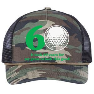 Funny 60 Year Old Golfer Since 1962 60th Birthday Retro Rope Trucker Hat Cap