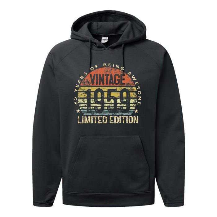 Funny 65 Year Old Gifts Vintage 1959 Limited Edition 65th Birthday Performance Fleece Hoodie