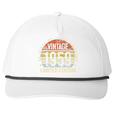 Funny 65 Year Old Gifts Vintage 1959 Limited Edition 65th Birthday Snapback Five-Panel Rope Hat