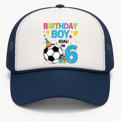 Funny 6 Years Old Boy 6th Birthday Boy Football Age 6 Bday Trucker Hat