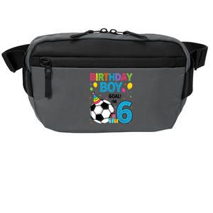 Funny 6 Years Old Boy 6th Birthday Boy Football Age 6 Bday Crossbody Pack